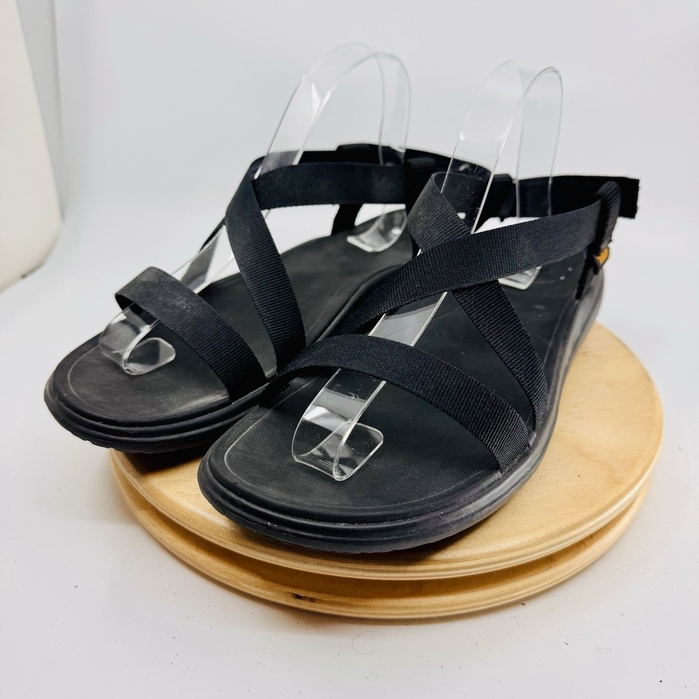 Teva Terra Float Livia Sandals Shoes Womens 11 Black Strappy Comfort